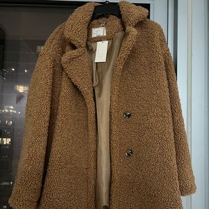Brown teddy coat